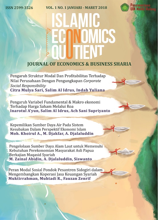 ISLAMIC ECONOMICS QUOTUENT : Journal of Economics & Business Sharia (ISSN 2599-3526) _______________________________________  is peer-reviewed journal published by Maulana Malik Ibrahim State Islamic University (UIN) of Malang. This journal is a pioneer i